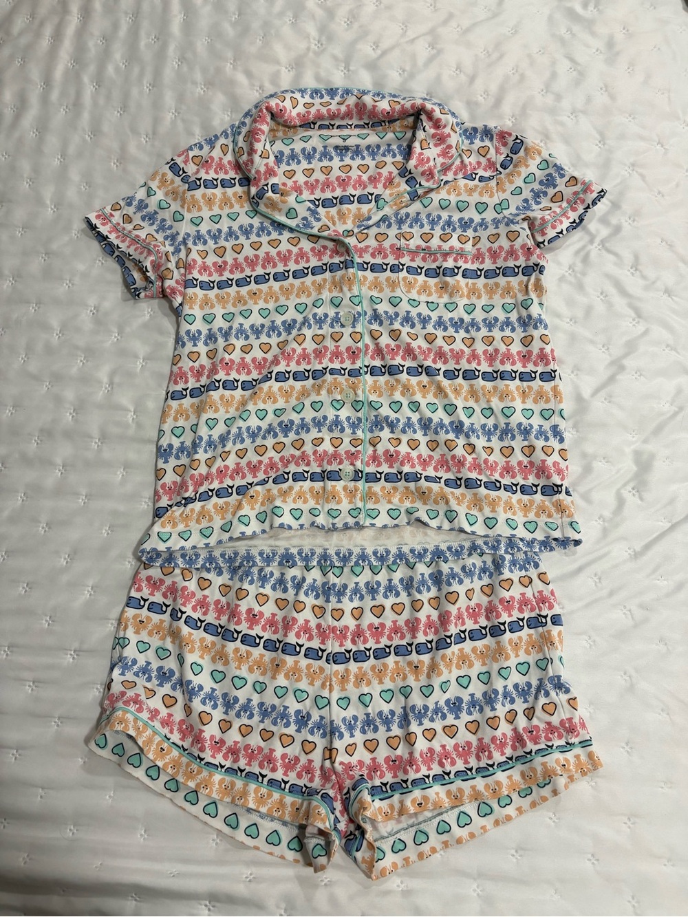 Roller Rabbit lobster heart polo pajama set